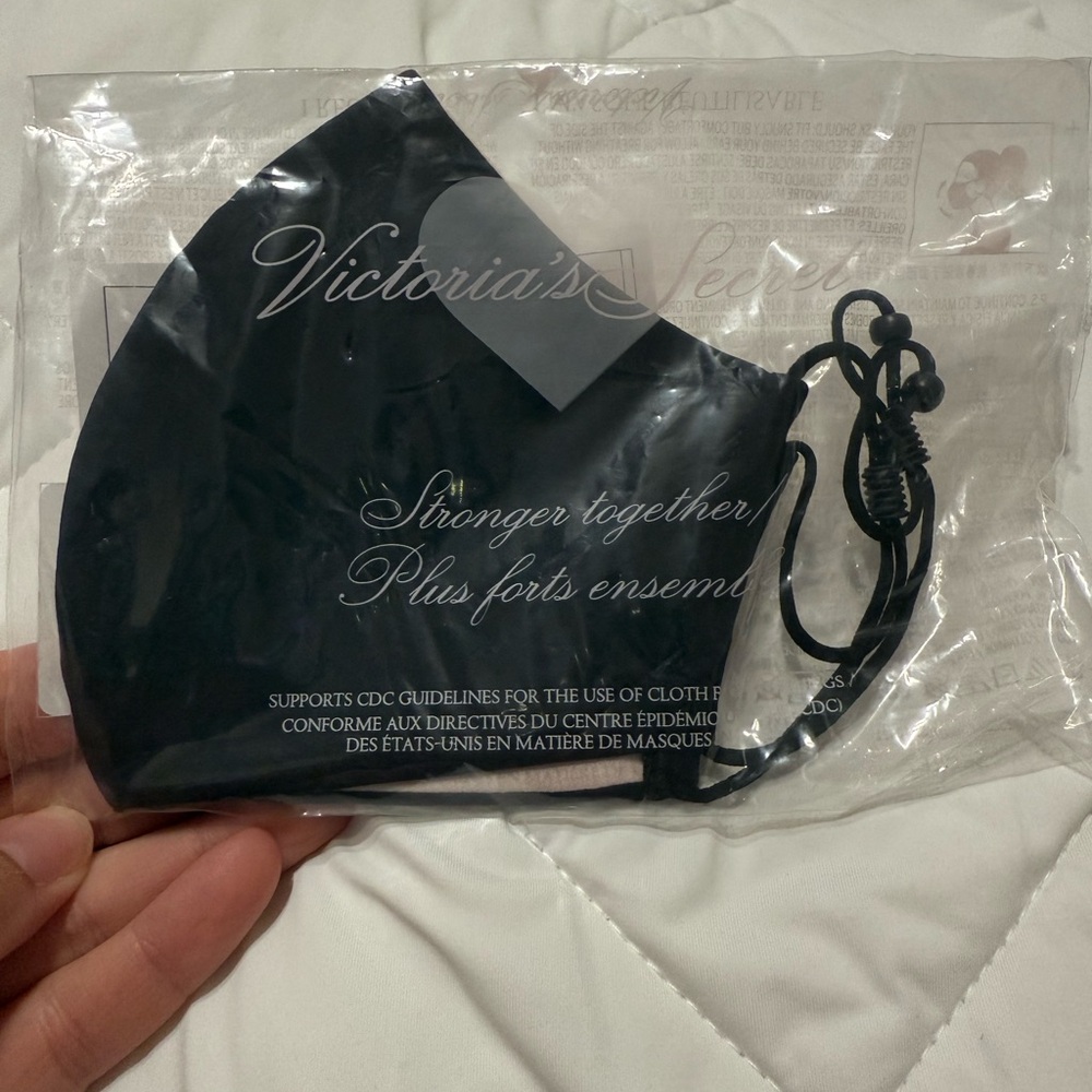Victoria's Secret Black Cloth Face Mask